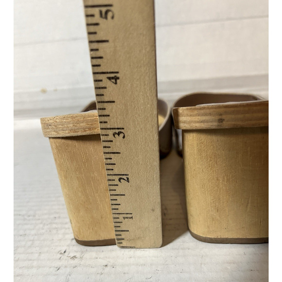 Lady Stork Shoes Wooden Slip on Sandals Size 39 US 8.5 Gray - Picture 6 of 10